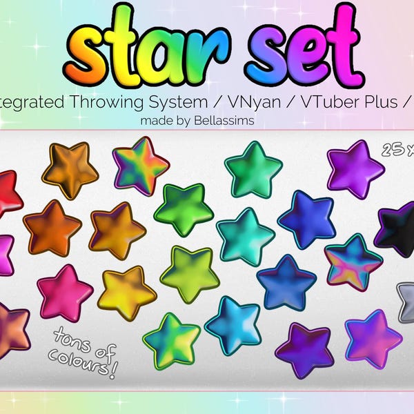 3D || Star Set | Throwable Assets for Streaming | VNyan/VTuber Plus/Warudo/Twitch Integrated Throwing System
