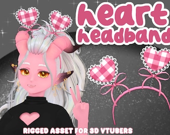 3D || Hoofdband met hart | Vnyan + Warudo | Opgetuigd 3D-accessoire voor 3D Vtubers