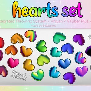 3D || Heart Set | Throwable Assets for Streaming | VNyan/VTuber Plus/Warudo/Twitch Integrated Throwing System