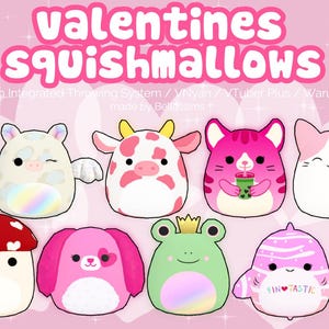 3D || Valentines Squishmallow Set | Throwable Assets for Streaming | VNyan/VTuber Plus/Warudo/Twitch Integrated Throwing System