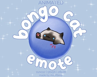 Bongo Cat-emote met Siamese kat-thema voor Twitch-streaming