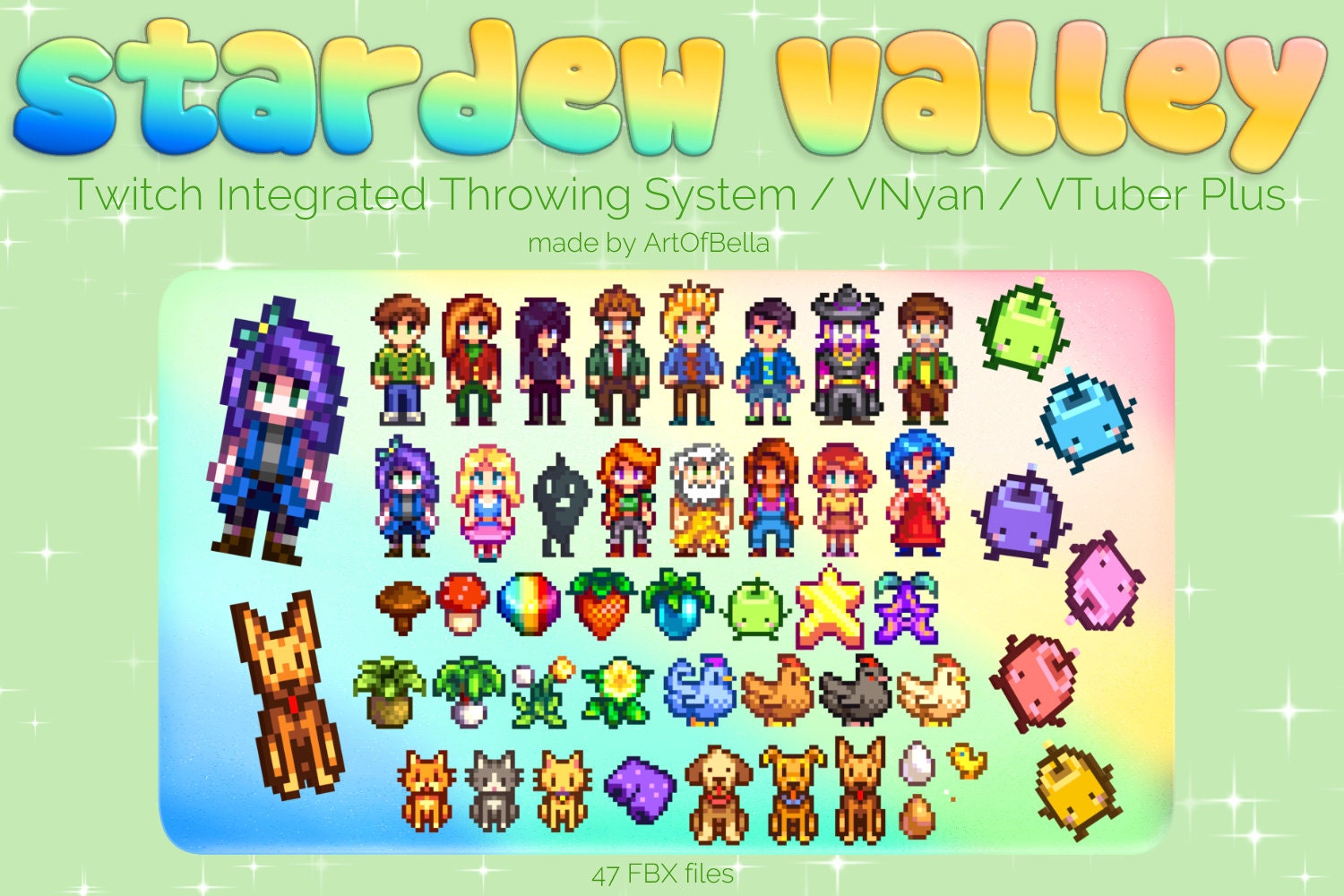 Stardew Valley Set 3D Assets for Streaming Compatible for Twitch