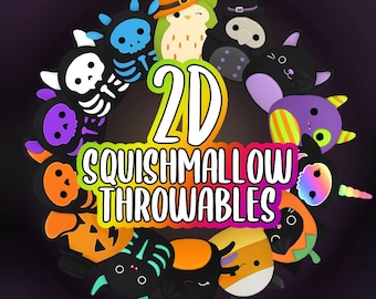 2D || Halloween Squishmallow Assets | Static PNG Throwing/Prop/Stream Decoration/Emote Assets