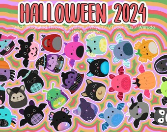 3D || Halloween-squishmallows 2024: deel twee | Wegwerpitems voor streaming | VNyan/VTuber Plus/Warudo/Twitch geïntegreerd werpsysteem