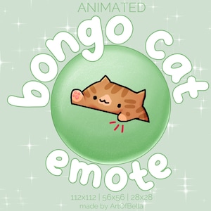 Orange Tabby Cat Themed Bongo Cat Emote for Twitch Streaming