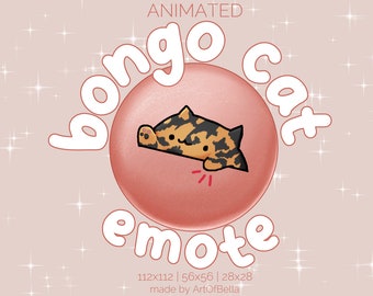 Bongo Cat-emote met schildpadkat-thema voor Twitch-streaming
