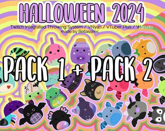 3D || MEGAPAKKET Halloween-squishmallows 2024 | Wegwerpitems voor streaming | VNyan/VTuber Plus/Warudo/Twitch geïntegreerd werpsysteem