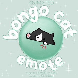 Tuxedo Cat Themed Bongo Cat Emote for Twitch Streaming