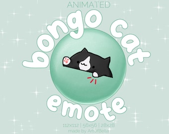 Tuxedo Cat-thema Bongo Cat-emote voor Twitch-streaming