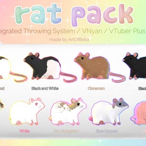 3D || Rat Set | Throwable Assets for Streaming | VNyan/VTuber Plus/Warudo/Twitch Integrated Throwing System
