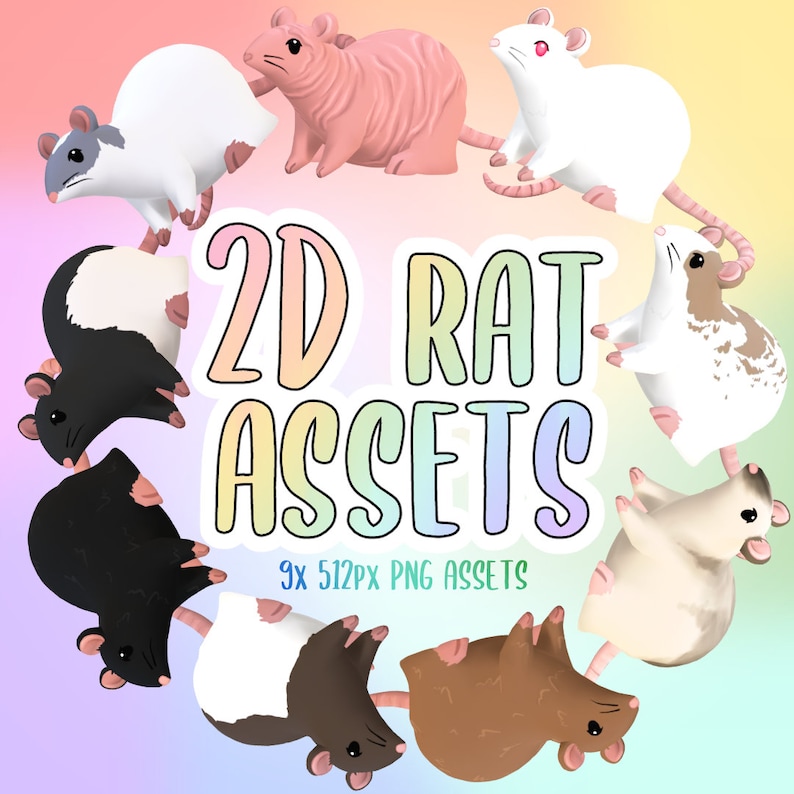 Sd Rats 2d 2D || Rat Assets | Static PNG Throwing/prop/stream Decoration/emote ...