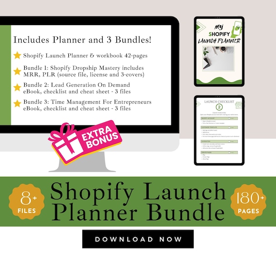 Shopify Launch Planner Bundle: Dropship Mastery, Lead Generation, Time Management (PDF)