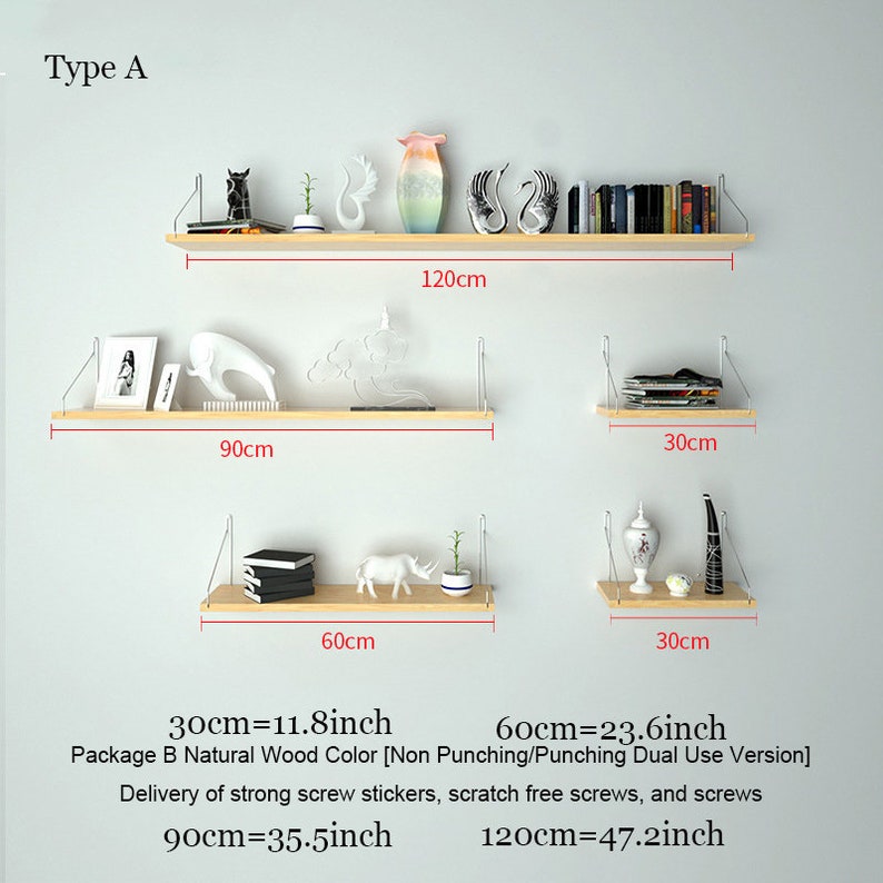 Solid Wood Wall Shelves Living Room Wall Shelves Wooden Etsy