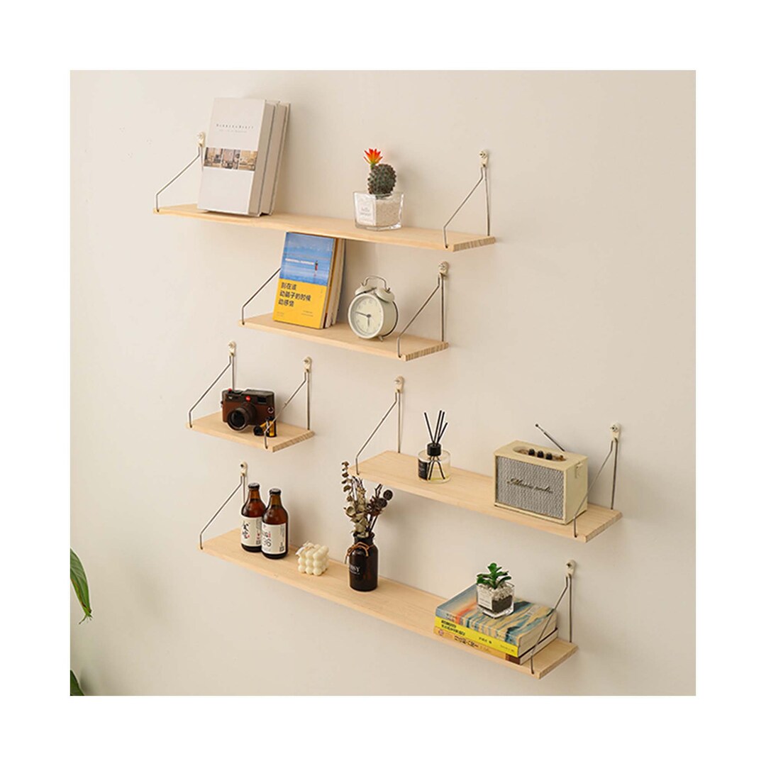 Solid Wood Wall Shelves Living Room Wall Shelves Wooden Etsy