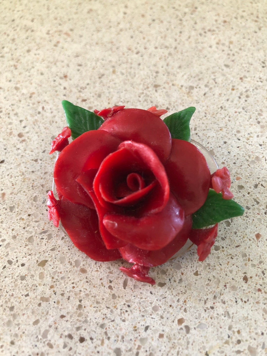 Vintage Pin Rose Bakelite With 7 Tiny Rosettes and Leaves - Etsy