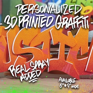 Modelo de letra estilo graffiti impreso en 3D / Nombre personalizado / Regalo personalizado / Impresión 3D