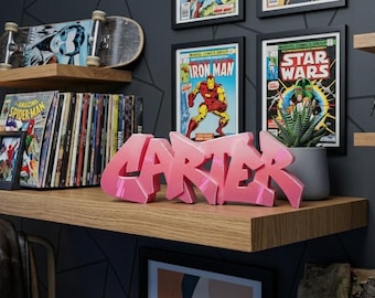 3D Printed Graffiti Letter: Custom Name, Spray Painted Model
