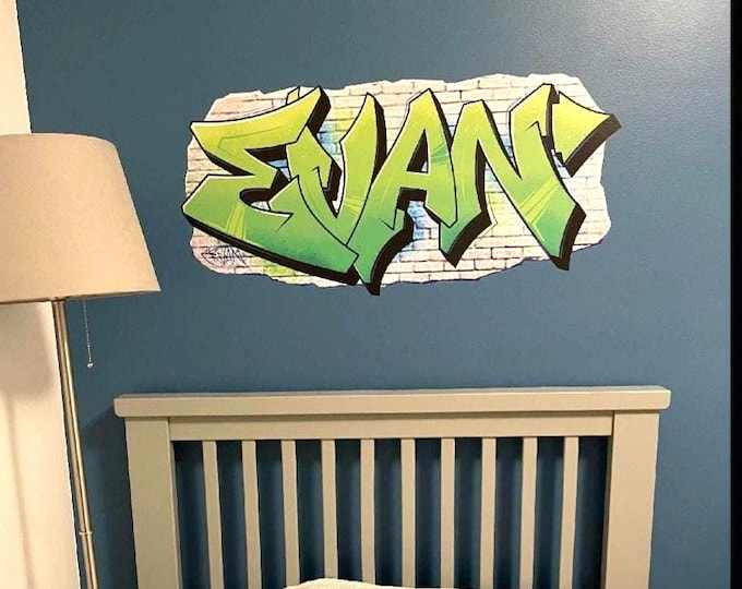 Custom Graffiti Name Vinyl Decal - Bedroom Wall Art
