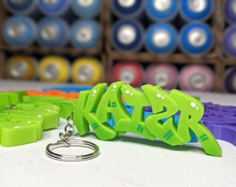 Graffiti style 3D printed Keychains | Custom name Keychains | Personalized name | personalized Keyring 3D Printed