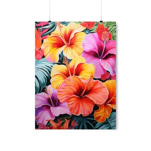 Tropical Hibiscus Premium Matte Vertical Poster Wall Hanging - Etsy
