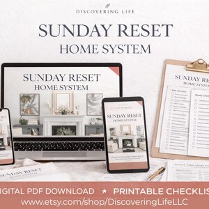 Sunday Reset Planner | 30 Day Declutter Challenge | Weekly Cleaning Planner | Home Reset Routine | Printable Home Organization System