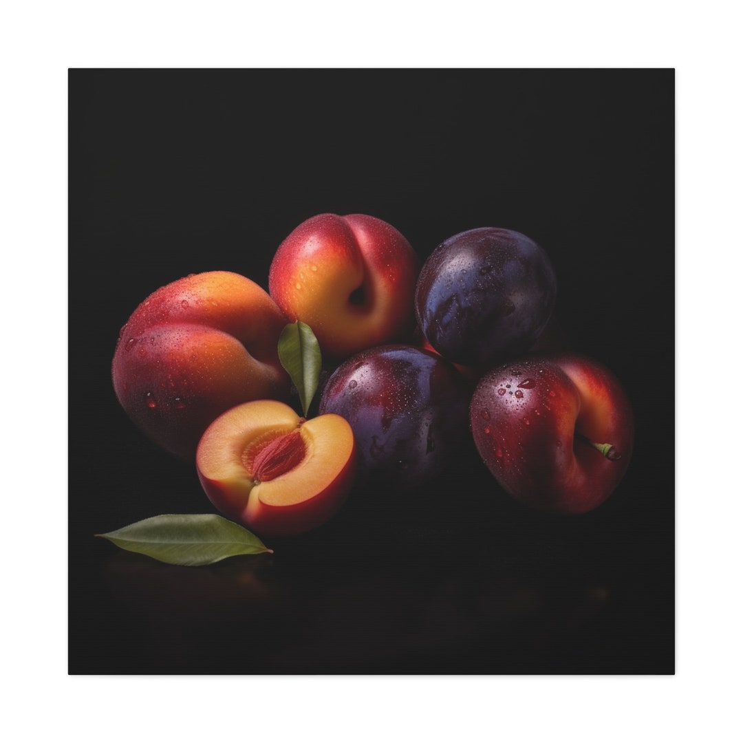 Plums and Nectarines Canvas Gallery Wrap Home Wall Art Etsy