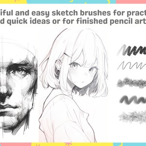 Pack de pinceaux Essential Easy Procreate pour débutants 53 pinceaux pour personnages et arrière-plans pour anime, manga, bande dessinée, réalisme, aquarelle, gouache image 3