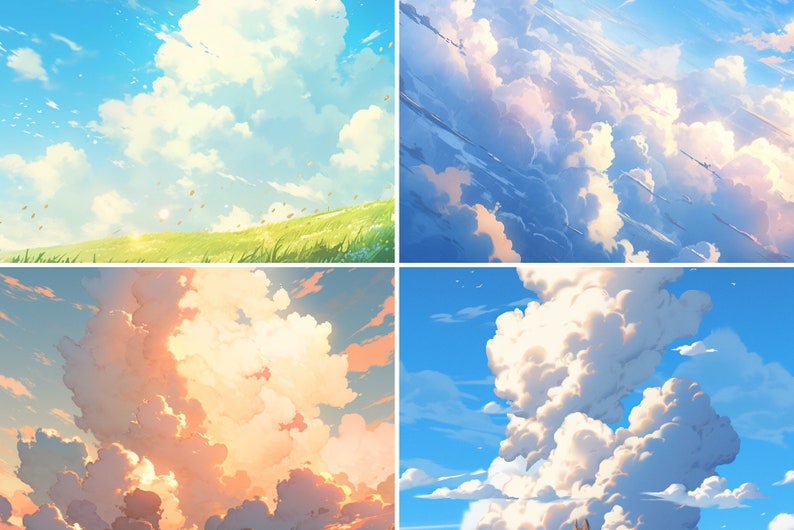 Pack ultime de pinceaux cloud pour anime et manga Plus de 50 pinceaux Procreate pour la bande dessinée et le réalisme image 4