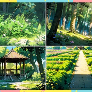 Ensemble de pinceaux Procreate Nature inspirés de Ghibli : 203 pinceaux feuillage, fleur, nuage, fleurs, herbe, avec plus de neige, pluie, glace, brosses à neige image 9