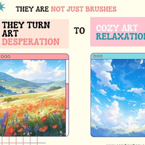 Procreate Anime Nature Foliage Background Brushes and Stamps Ghibli, Makoto Shinkai, Grass, Clouds, Trees Ultimate Relaxation Kit image 8