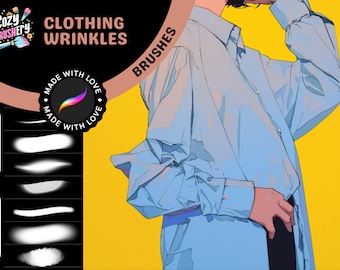 Procreate Brushes: Ultimate Clothing Wrinkle Wizard, 17 Dynamic Brushes for Realistic Fabric Folds, Fashion and Costume Design