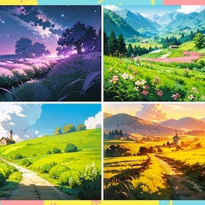 Ensemble de pinceaux Procreate Nature inspirés de Ghibli : 203 pinceaux feuillage, fleur, nuage, fleurs, herbe, avec plus de neige, pluie, glace, brosses à neige image 8