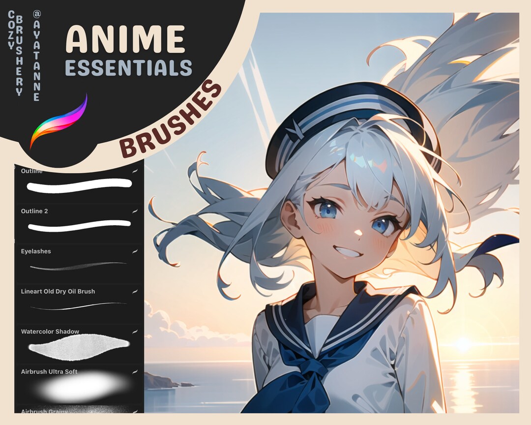 Free download 62 anime eye line PS and Procreate brushes  Procreate brushes