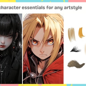 Pack de pinceaux Essential Easy Procreate pour débutants 53 pinceaux pour personnages et arrière-plans pour anime, manga, bande dessinée, réalisme, aquarelle, gouache image 5
