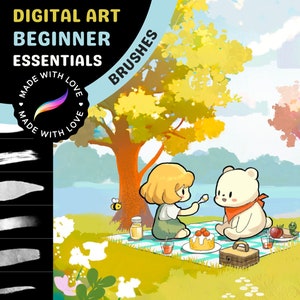 Pack de pinceaux Essential Easy Procreate pour débutants 53 pinceaux pour personnages et arrière-plans pour anime, manga, bande dessinée, réalisme, aquarelle, gouache image 1
