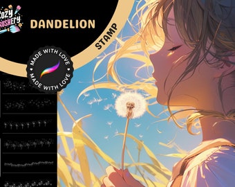 Procreate Brushes: Dandelion Dreams, Whimsical Dandelion Stamps for Ethereal Art Creations