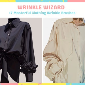 Procreate Brushes: Ultimate Clothing Wrinkle Wizard, 17 Dynamic Brushes for Realistic Fabric Folds, Fashion and Costume Design image 2