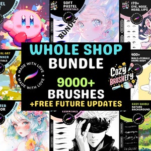 Procreate Brushes Mega Bundle: Ultimate Cozy Brushery Collection, Everything You Need - Portraits, Sketching, Gouache, Nature, Effects
