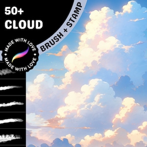 Ultimate Anime & Manga Cloud Brush Pack: más de 50 pinceles Procreate para cómics y realismo imagen 1