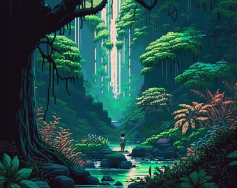Nature Pixel Art Landscapes - Digital download set