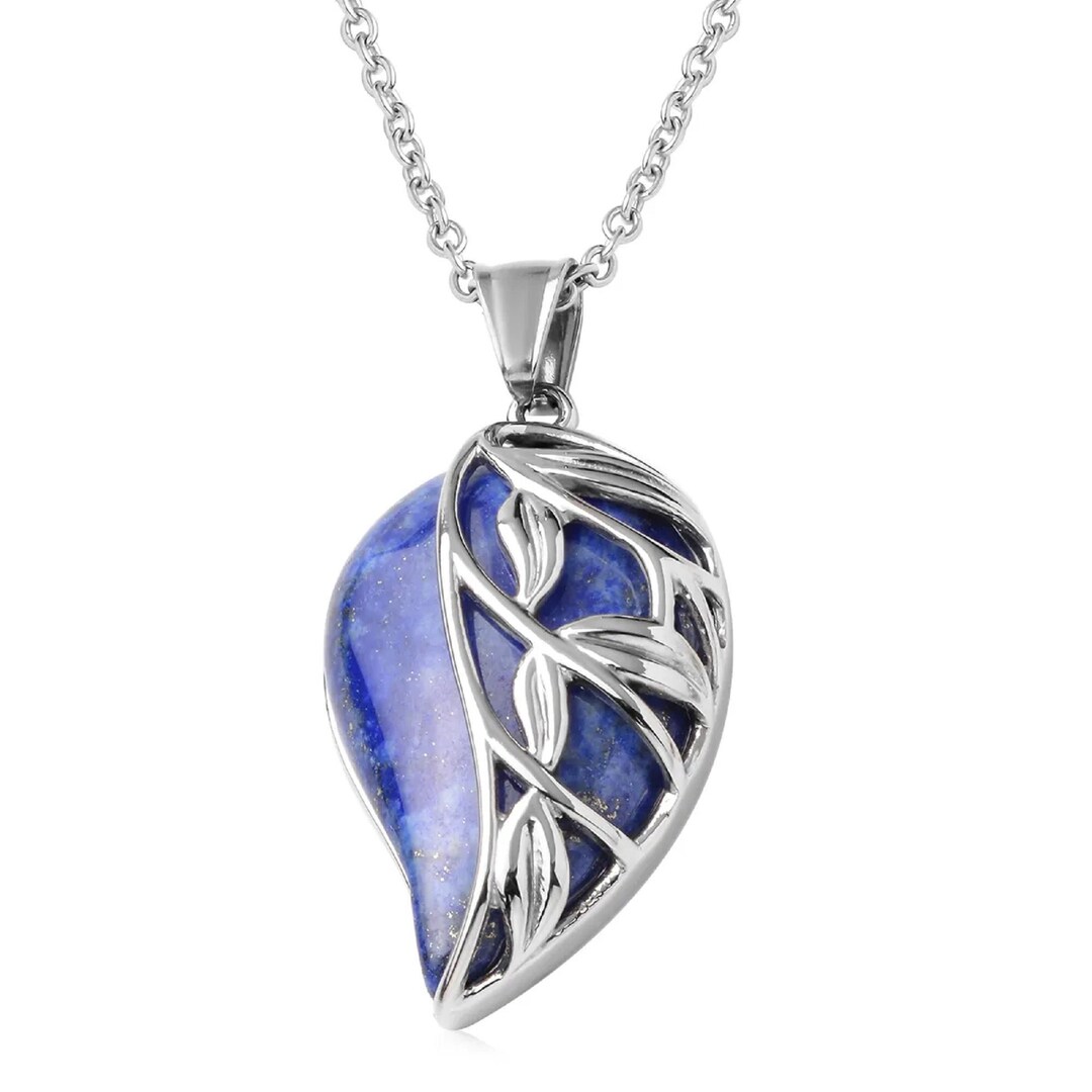 Solitaire Spring Design Spring Collection Solitaire Lapis Set Lapis Leaf Pendant - Etsy