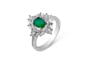 Under 30 Emerald Halo miglior anello, Anello vintage fantasia , Promise Ring, Regalo per lei, regalo di compleanno, regalo di anniversario, regalo di Natale,