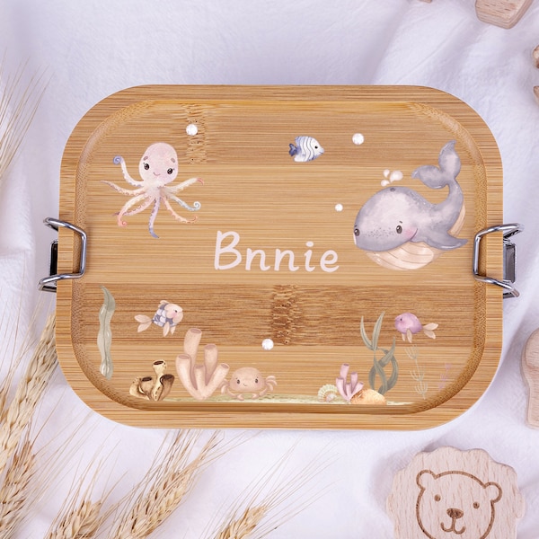 Personalisierte Lunchbox für Kinder mit Dual-Latch, Lunchbox für Kinder, Lunchbox mit Namen, süßes Tier-Lunchbox-Geschenk für Kinder, Kindereinschreibung