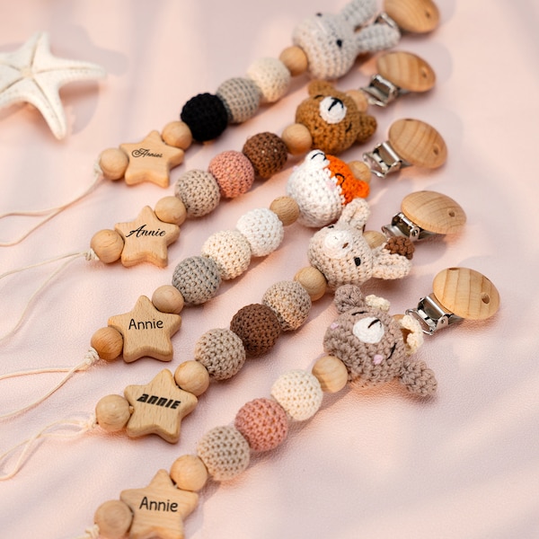 Wood Pacifier Clip Etsy