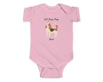 Body infantil de jersey fino con diseño de beagle aullador