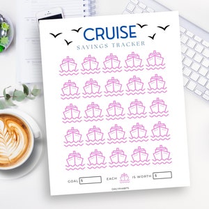 Cruise Savings Challenge Planner Printable, Vacation Budget Cash Envelope, Visual Savings Debt Free Travel Tracker Page Digital Download