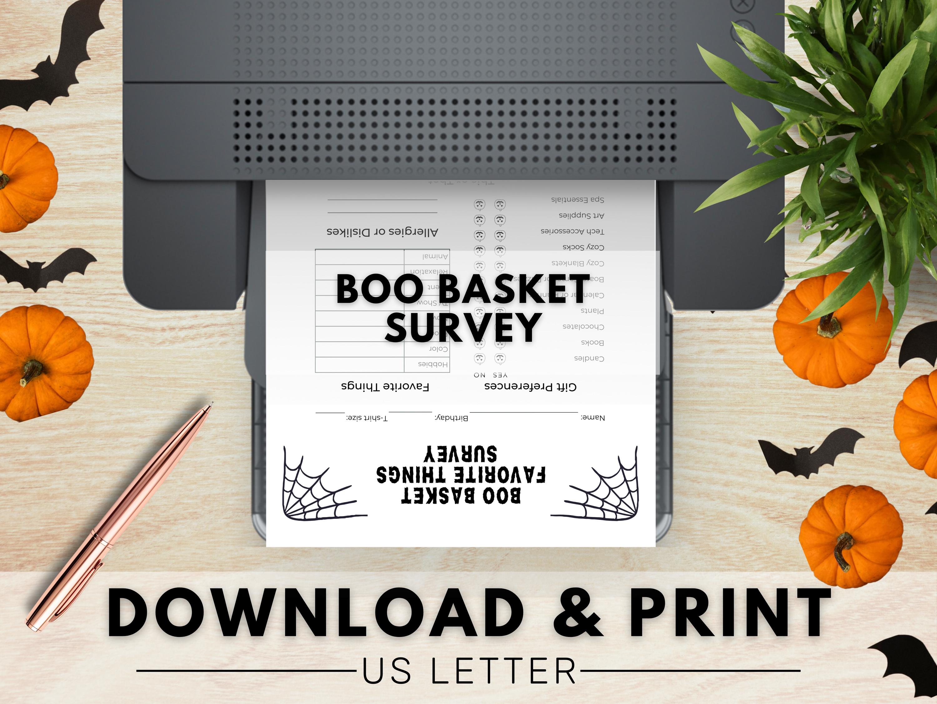 Boo Basket Favorite Things Survey, Printable Boo Buddy Form, Halloween ...