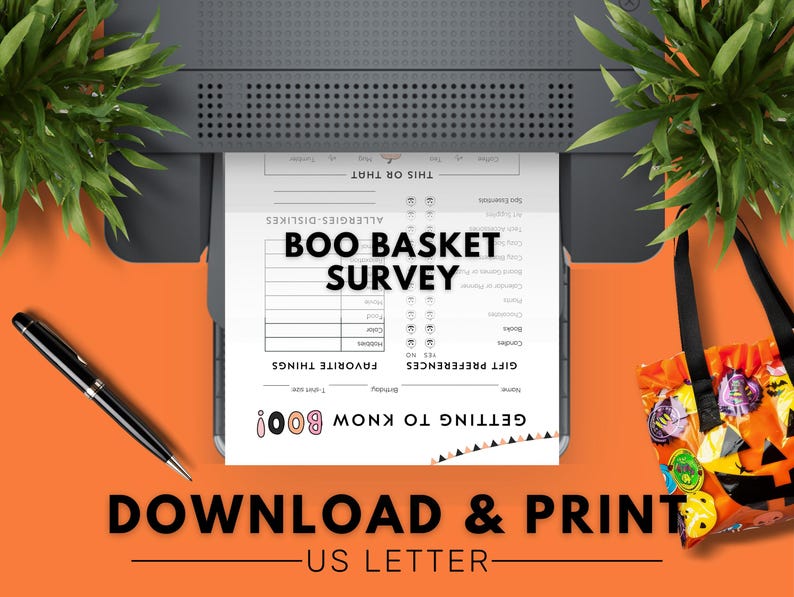 Boo Buddy Questionnaire Printable, All About Coworker, Favorite Things