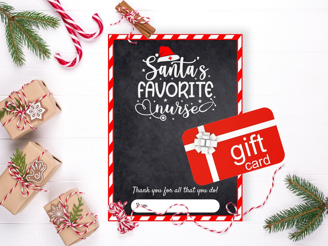 Nurse Appreciation Christmas Gift Card Holder Goodie Bag Tag Etsy