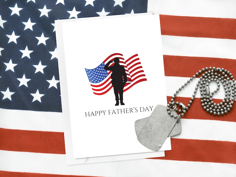 Military Dad Happy Father's Day Card From Kids or Spouse, Printable US ...